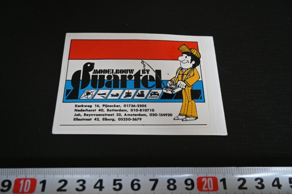 sticker Modelbouw QUARTEL BV Pijnacker Rotterdam Amsterdam, Verzamelen, Ophalen, Zo goed als nieuw