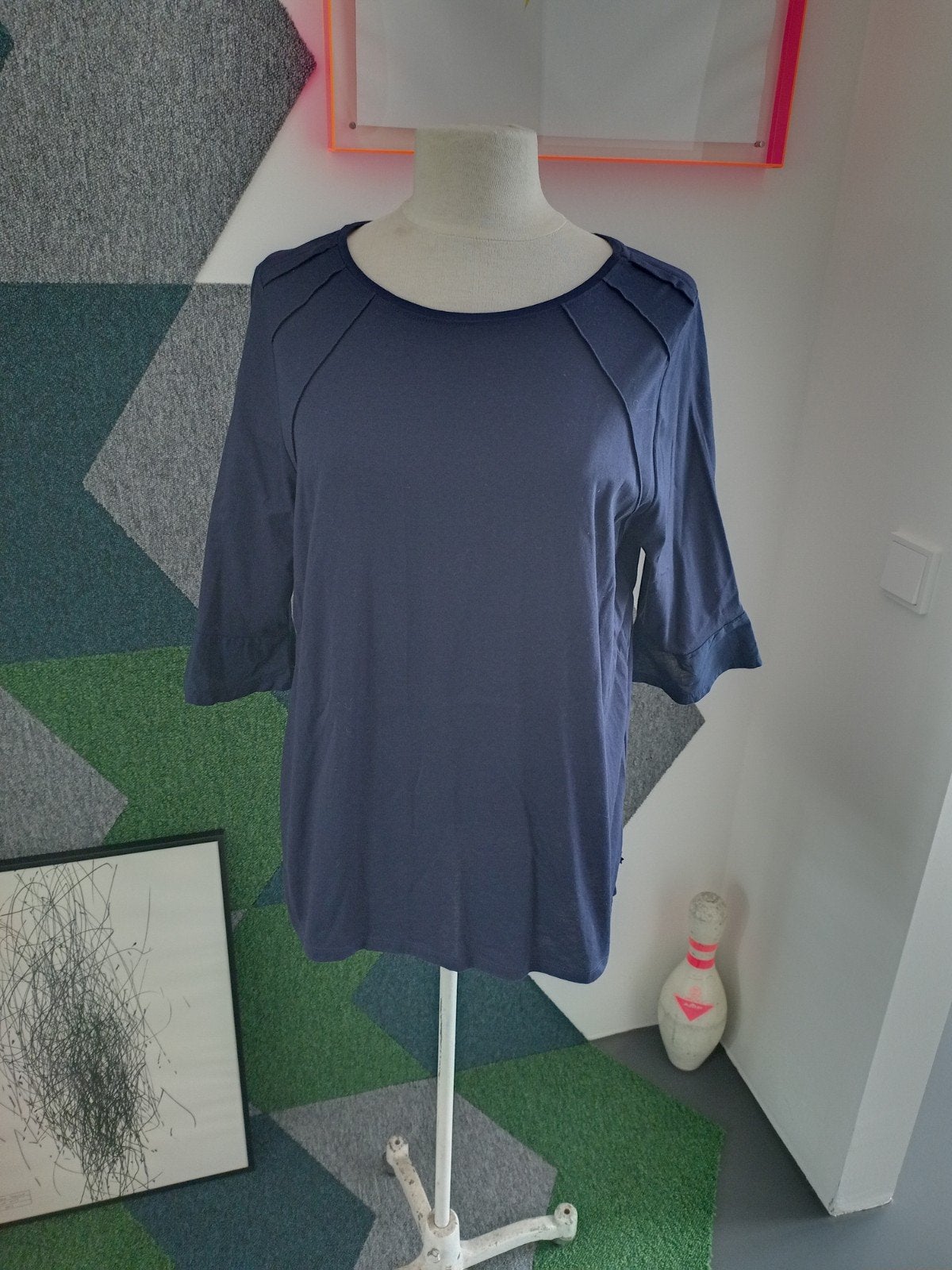 mooi donkerblauw tuniek van sandwich maat xxl, Ophalen, Blauw, Maat 46/48 (XL) of groter, Zo goed als nieuw