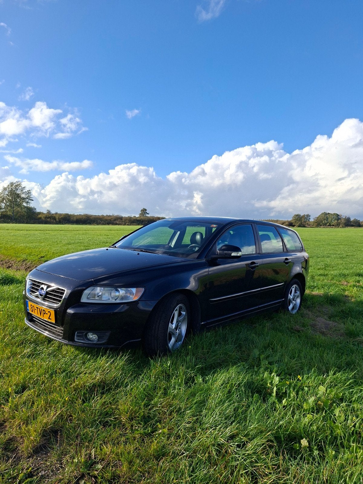 Volvo V50 2.0 Flexifuel 2012 Zwart, Auto's, 4 cilinders, Zwart, Origineel Nederlands, Stationwagon