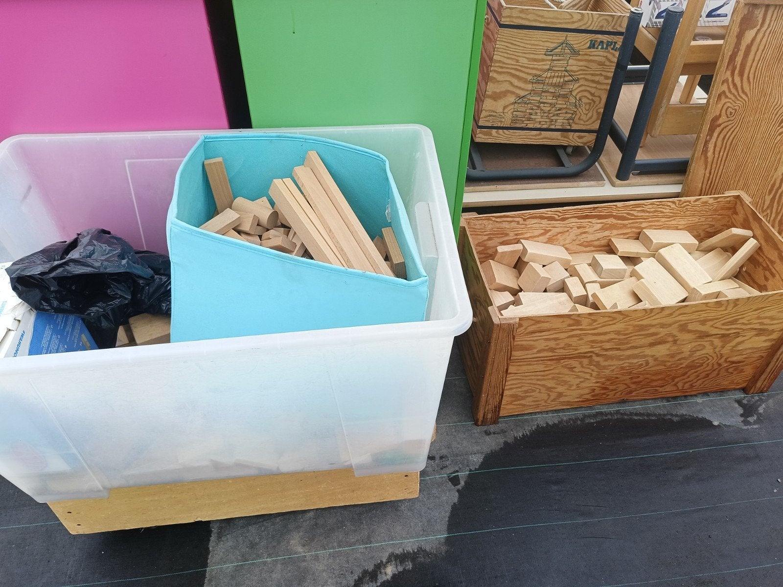 Hele grote partij houten speelblokken, Ophalen, Gebruikt, Overige merken