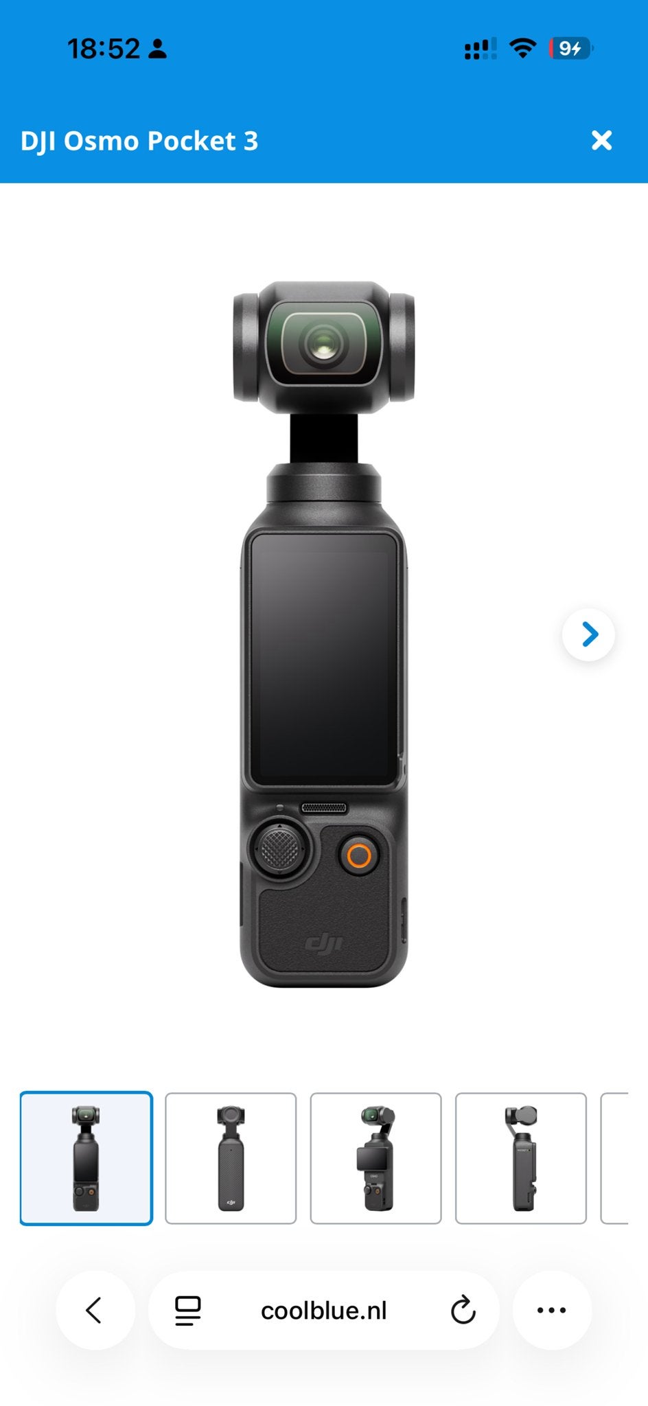 DJI Osmo Pocket 3 met Battery Handle, Ophalen, Zo goed als nieuw, Overige merken