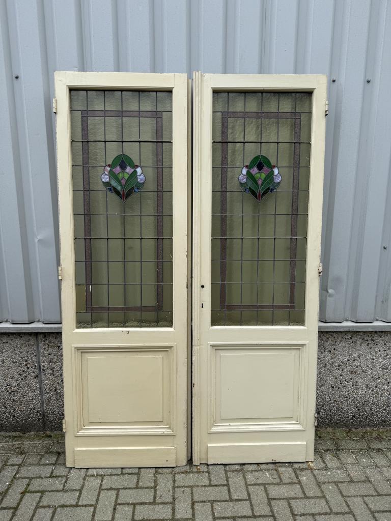 Prachtige antieke ensuitedeuren met glas in lood, Doe-het-zelf en Verbouw, Deuren en Horren, La belle porte, Jurgen.hoogenboezem@gmail.com