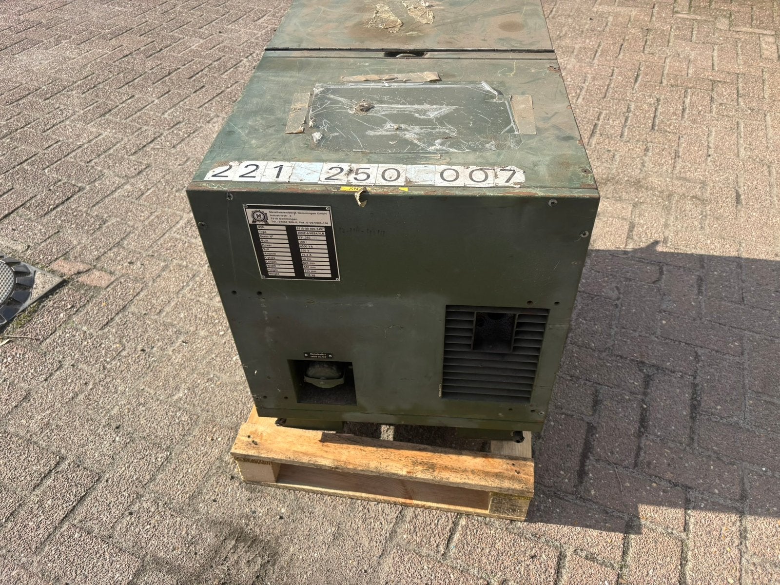 5 KVA aggregaat 230 Volt Honda GX340, Ophalen, Gebruikt, 5 tot 10 kVA, Elektrisch startend