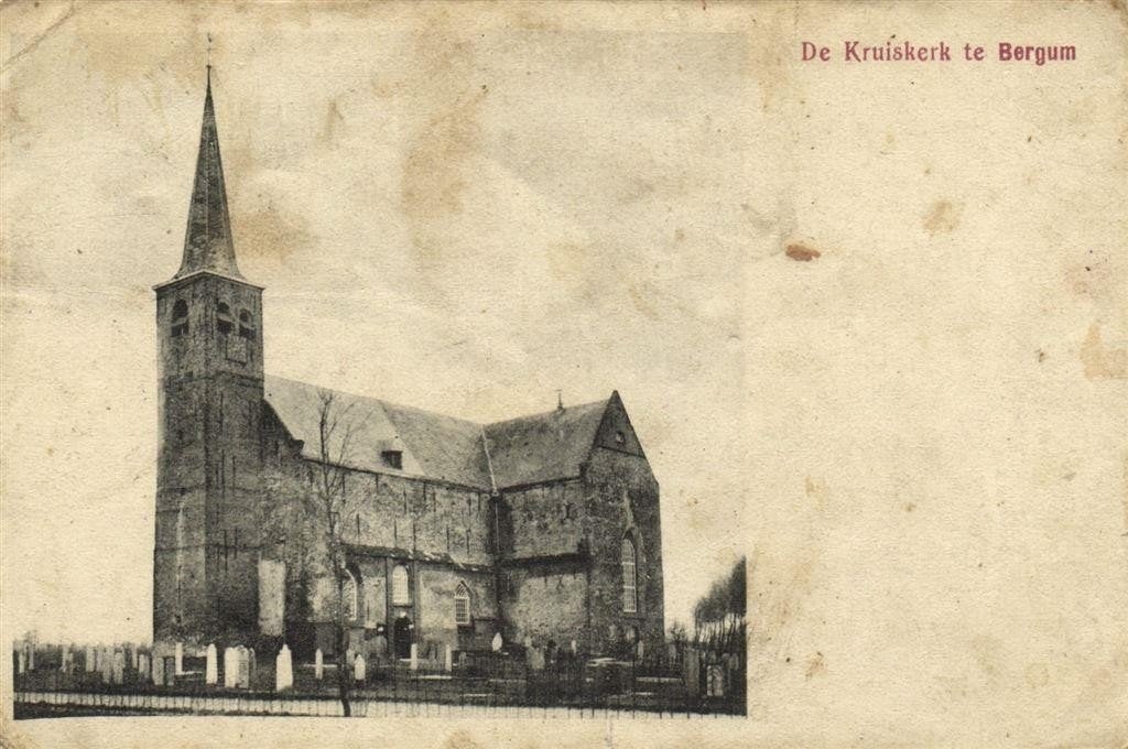 De Kruiskerk te Bergum - B-keus - ongelopen, Ophalen of Verzenden, 1920 tot 1940, Ongelopen, Noord-Brabant