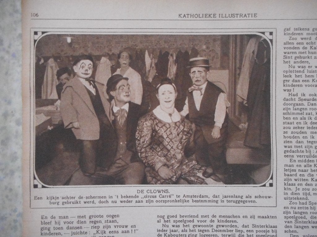 Amsterdam. Circus Carré. Clowns. 1924., Ophalen of Verzenden, 1920 tot 1940, Nederland, Knipsel(s)