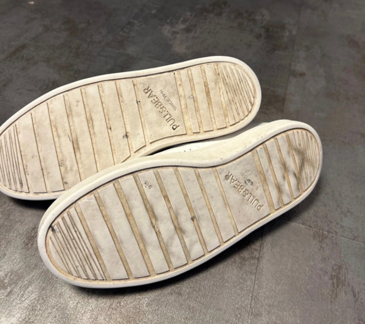 Pull & Bear Heren Sneakers Maat 41 Wit - Amper Gedragen, Wit, Ophalen of Verzenden, Sneakers of Gympen, Zo goed als nieuw