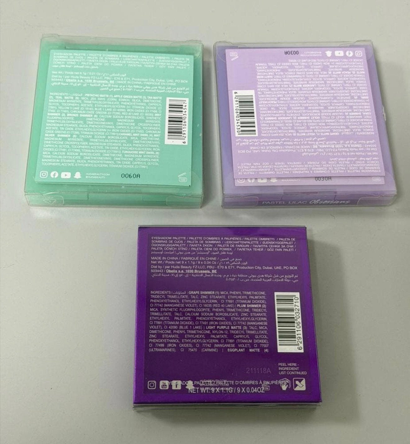 Huda Beauty Oogschaduw Set Amethyst + Pastels Mint + Lilac, P, Ogen, P, P