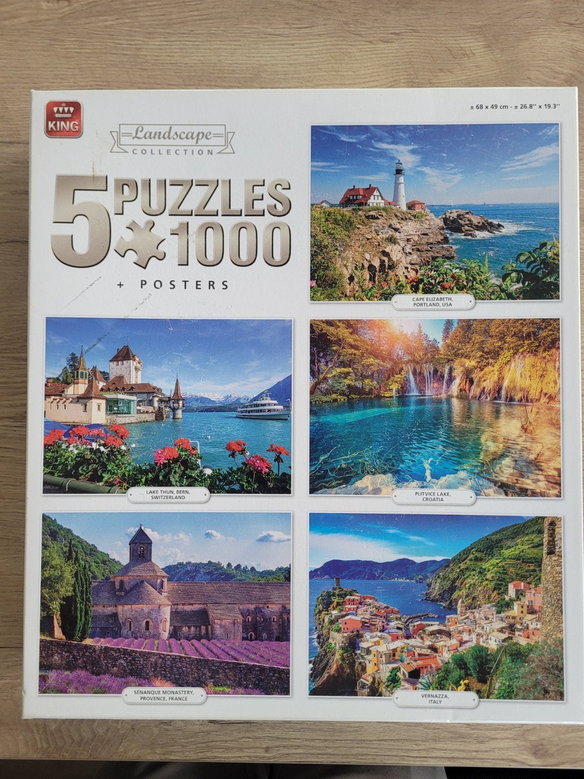 King Landscape Collection 5x1000 stukjes legpuzzels, Ophalen, 500 t/m 1500 stukjes, Zo goed als nieuw, Legpuzzel