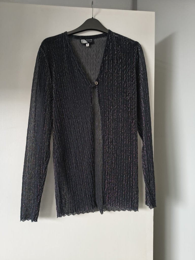 Zilveren zwarte blouse maat S van Black en White Unlimited, Zwart, Ophalen of Verzenden, Zo goed als nieuw, Maat 36 (S)