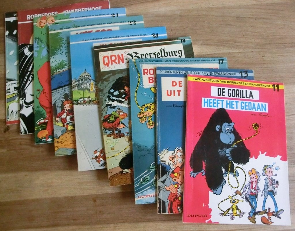 9 stripboeken uit de Robbedoes en Kwabbernoot reeks, Boeken, Stripboeken, Meerdere stripboeken, Ophalen of Verzenden, Gelezen