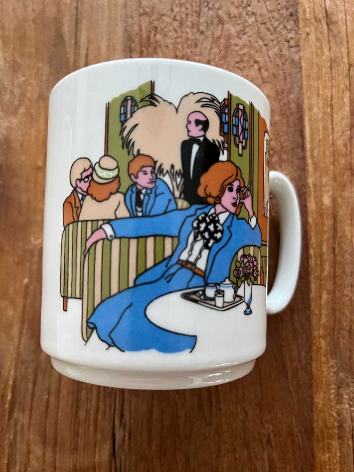 4 Vintage Van Nelle koffiemokken., Ophalen of Verzenden, Zo goed als nieuw, Overige materialen, Overige typen