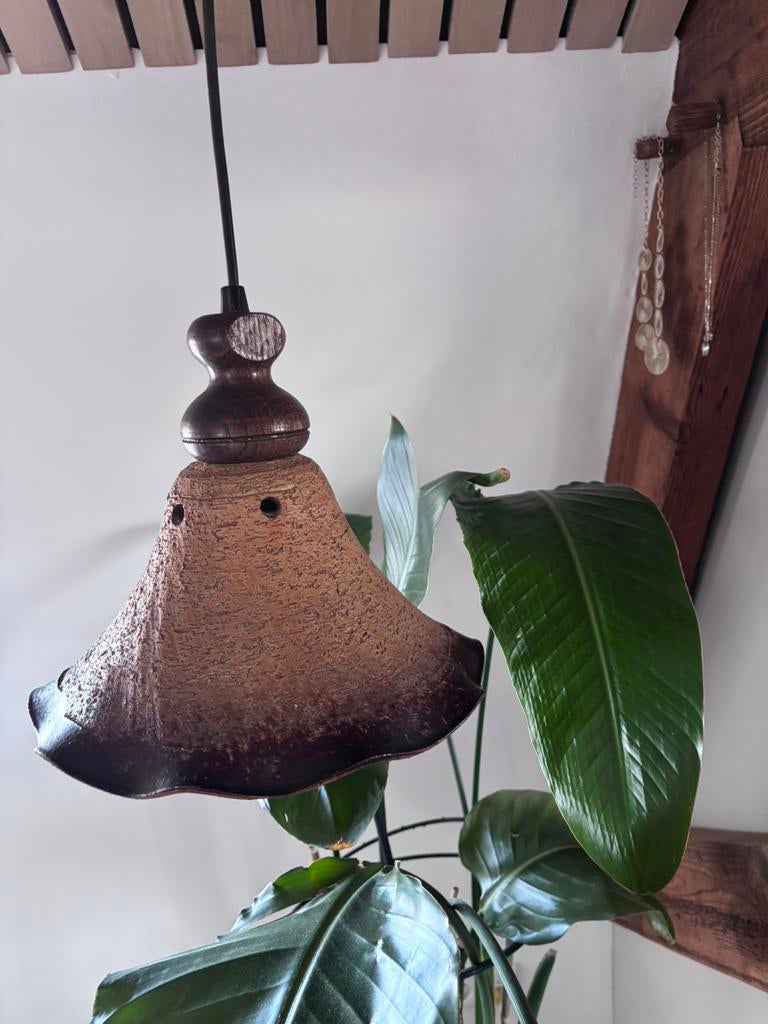 Vintage keramische hanglamp, retro lamp West Germany stenen, Overige materialen, 50 tot 75 cm, Ophalen of Verzenden, Zo goed als nieuw