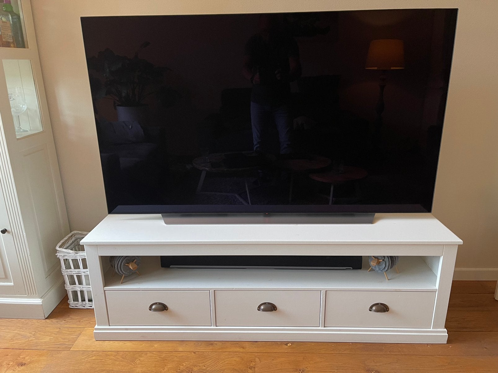 Leuke landelijke TV meubel, Ophalen, Gebruikt, 150 tot 200 cm, Landelijk
