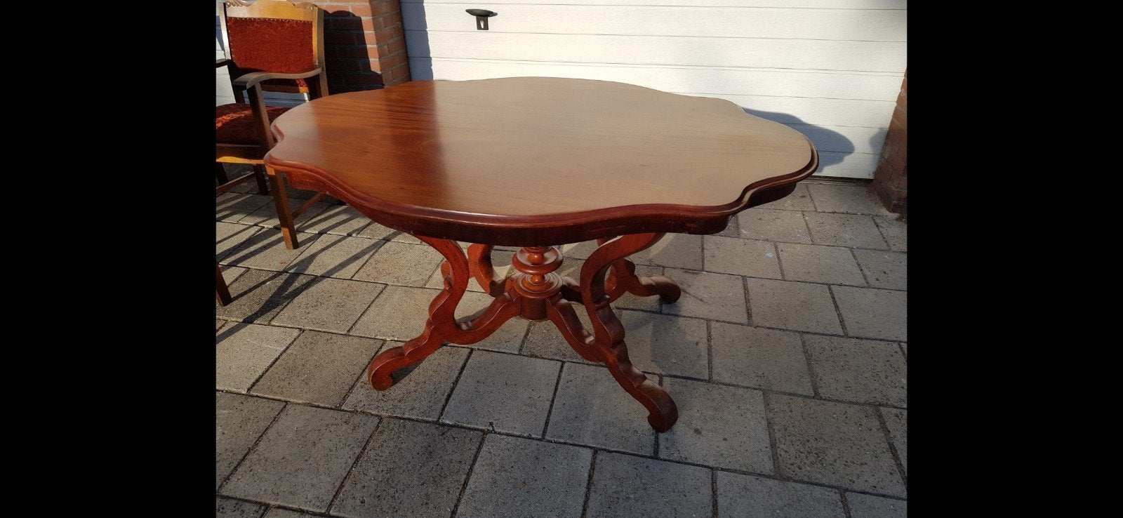 antieke mahoniehouten spinnekoptafel met stoelen, Ophalen