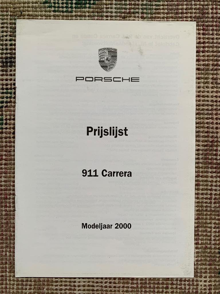 Nederlandse prijslijst Porsche 911 Carrera 996 1999 zgan, Ophalen of Verzenden, Zo goed als nieuw, Mercedes-Benz, Porsche