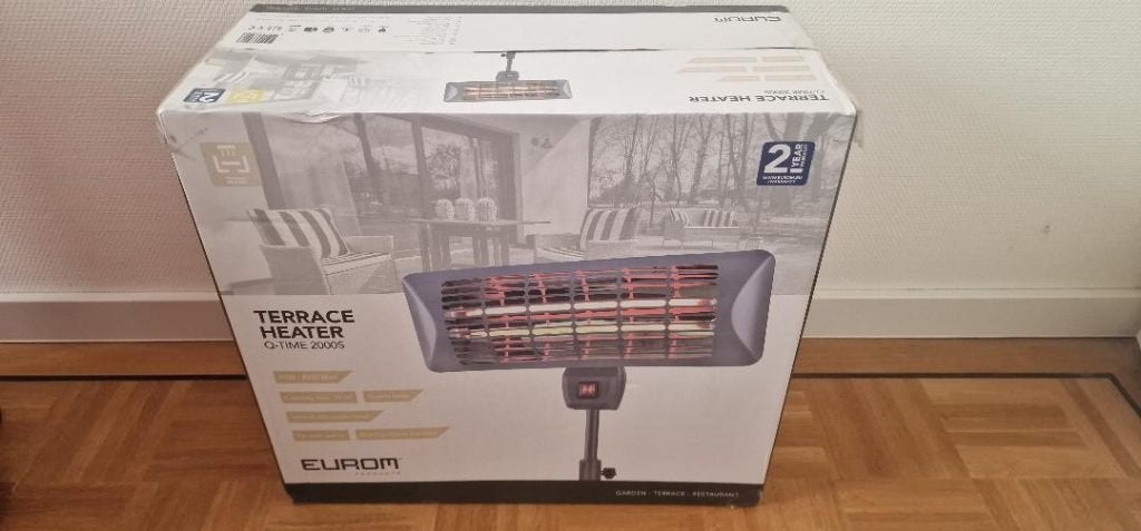 Terrasverwarmer, heater Eurom Q-TIME 2000S, Draaibaar, Vloer, Nieuw, Ophalen