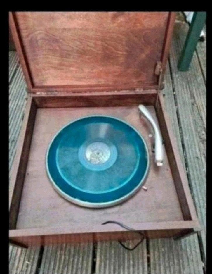 Vintage Platenspeler in Houten Koffer - Merk Beha, Antiek en Kunst, Ophalen of Verzenden