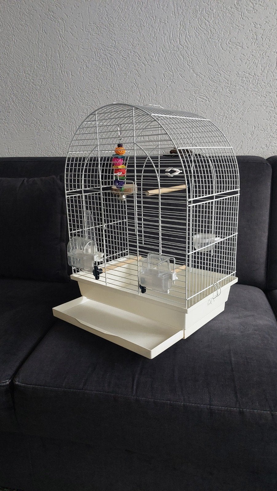 te koop mooie witte vogelkooi, Ophalen, Zo goed als nieuw, Metaal, Vogelkooi