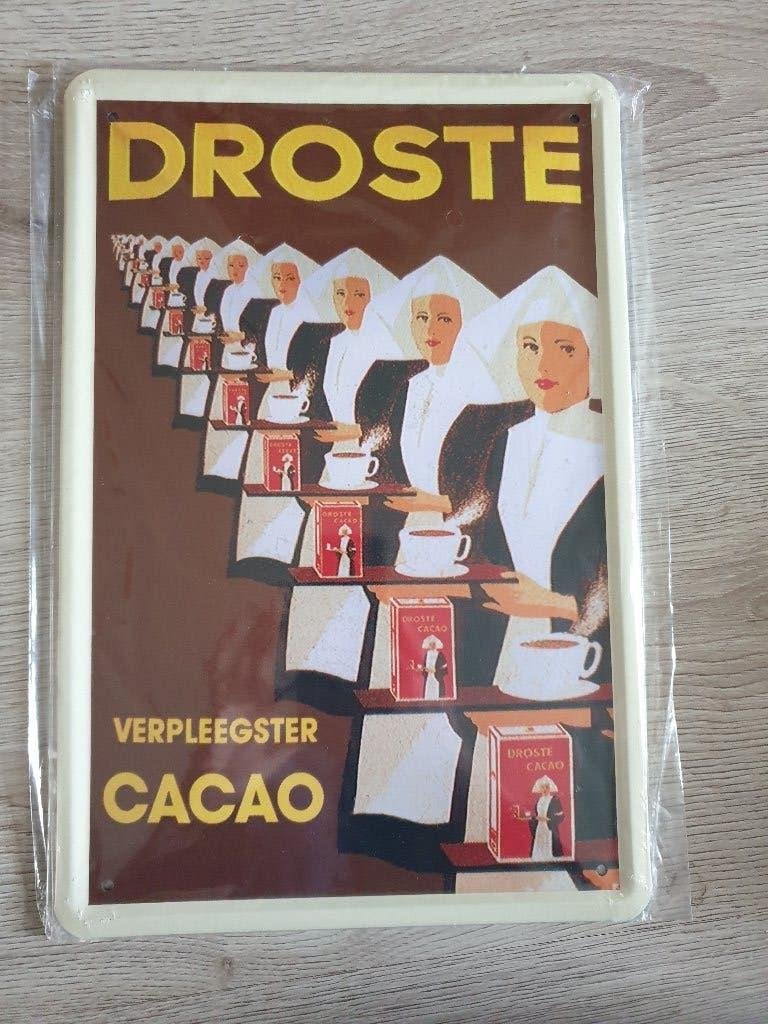 metalen plaat nostagic bord reclame droste, Ophalen of Verzenden
