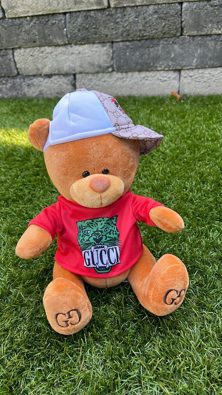 Gucci Beer Knuffel met Pet en Shirt, Overige merken, Overige karakters, Beer, Ophalen of Verzenden