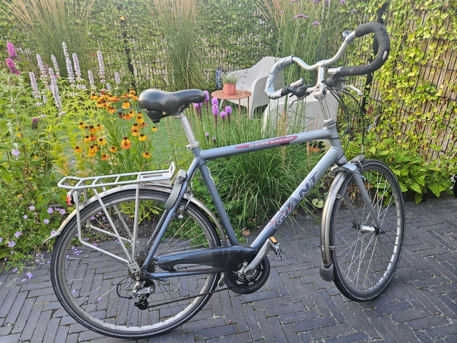 Giant Custom Superlight fiets - XL 60 cm, Fietsen en Brommers, Fietsen | Heren | Herenfietsen, Ophalen, Gebruikt, Velgrem, Versnellingen