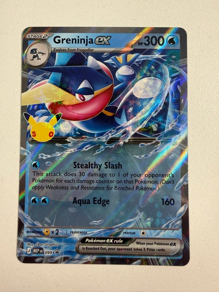 099 Greninja EX Promo 30th Celebration Pokemon Kaart, Ophalen of Verzenden, Nieuw, Losse kaart