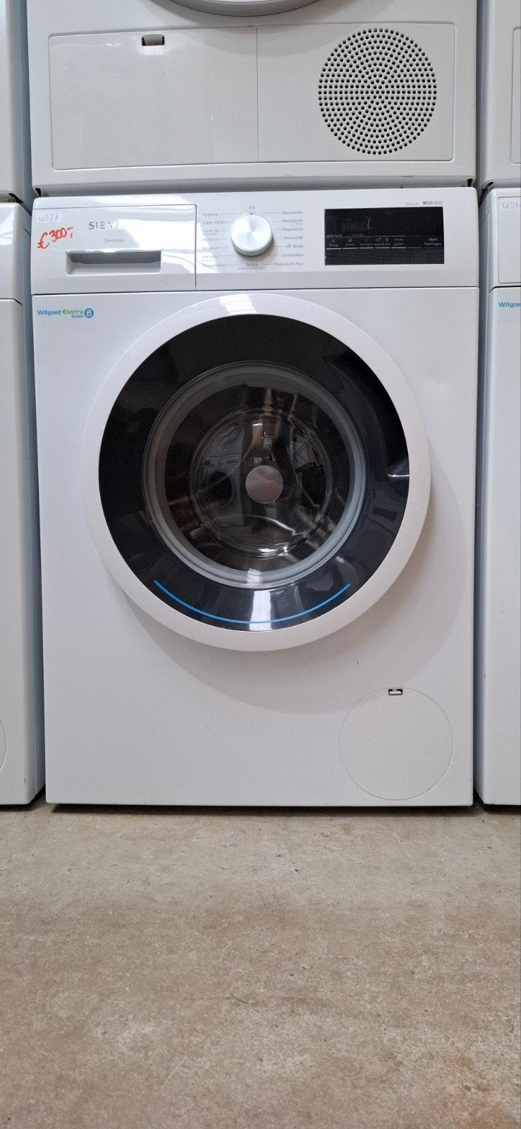 Siemens IQ300 wasmachine, 6 maand garantie, 4377, Ophalen, Voorlader, 85 tot 90 cm, 1200 tot 1600 toeren
