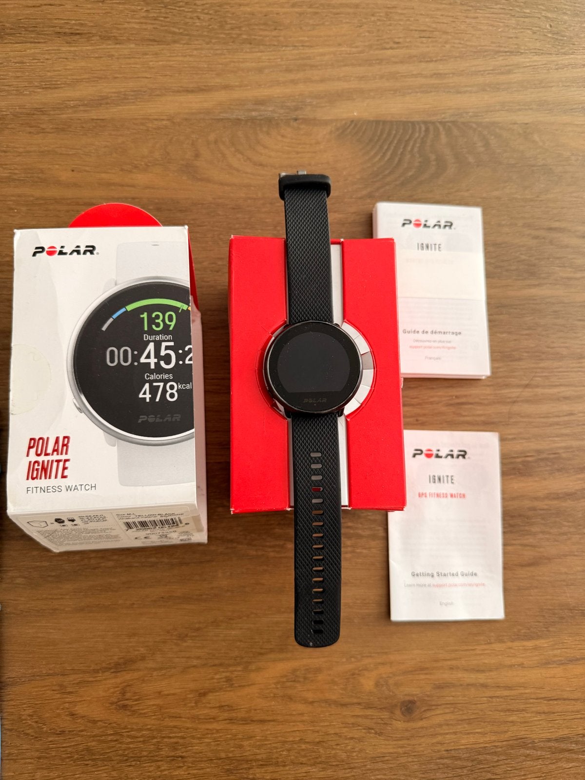 Polar Ignite sporthorloge - Gebruikt, prima staat, incl. opl, Ophalen, Gebruikt, Hartslag, Zwart