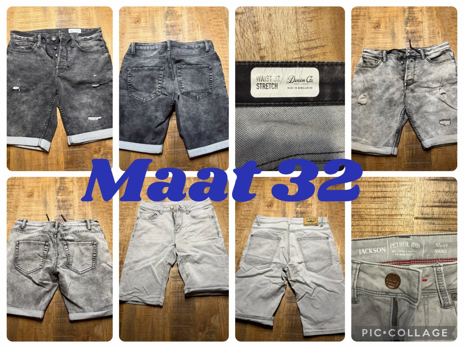 Korte broeken maat 32 - Diverse grijstinten, Kleding | Heren, Spijkerbroeken en Jeans, Ophalen of Verzenden, Gedragen, Grijs, W32 (confectie 46) of kleiner