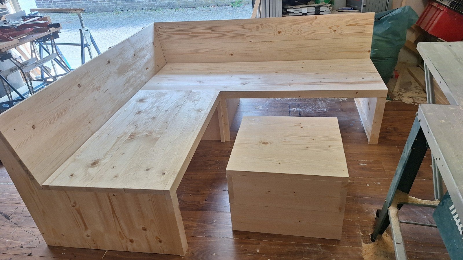 loungebank van terug gedroogd en geschaafd steigerhout, Ophalen of Verzenden, Nieuw, Steigerhout, Bank
