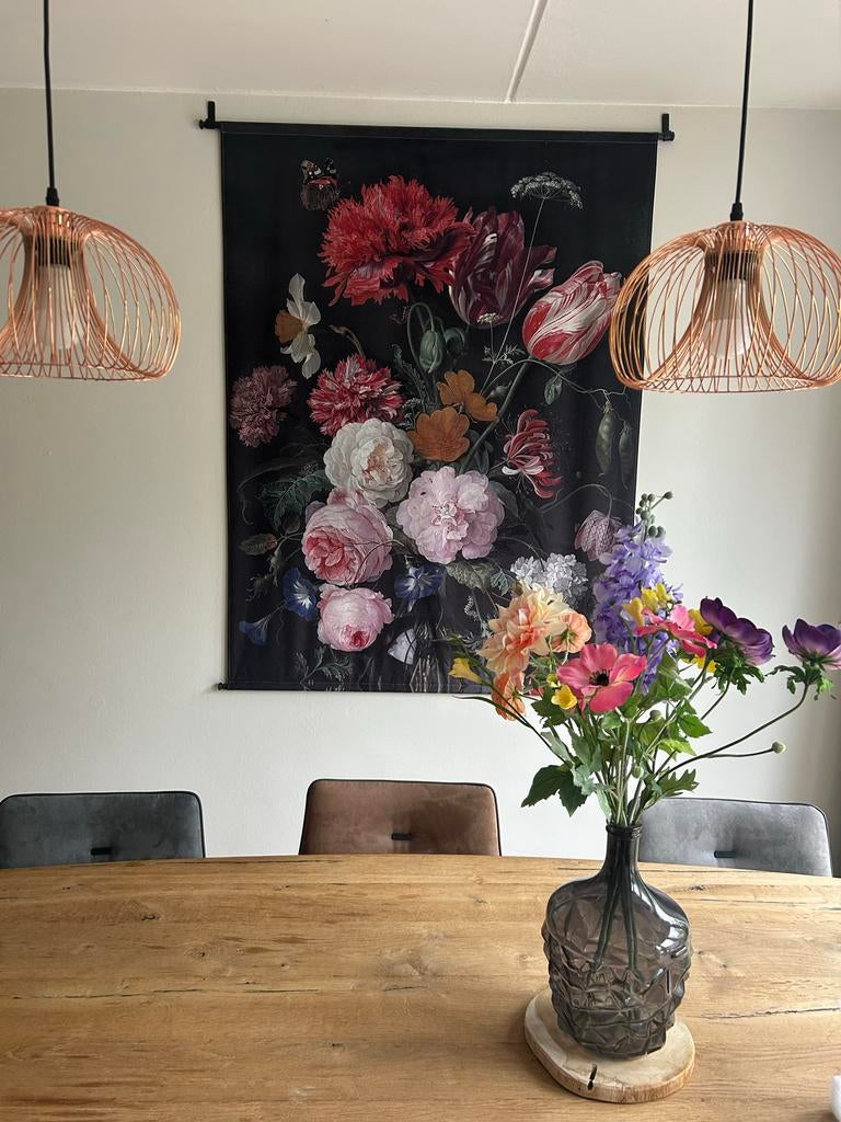 Wandkleed met bloemenprint - Vintage stijl, Ophalen of Verzenden, Zo goed als nieuw, Met ophangsysteem, Meerkleurig