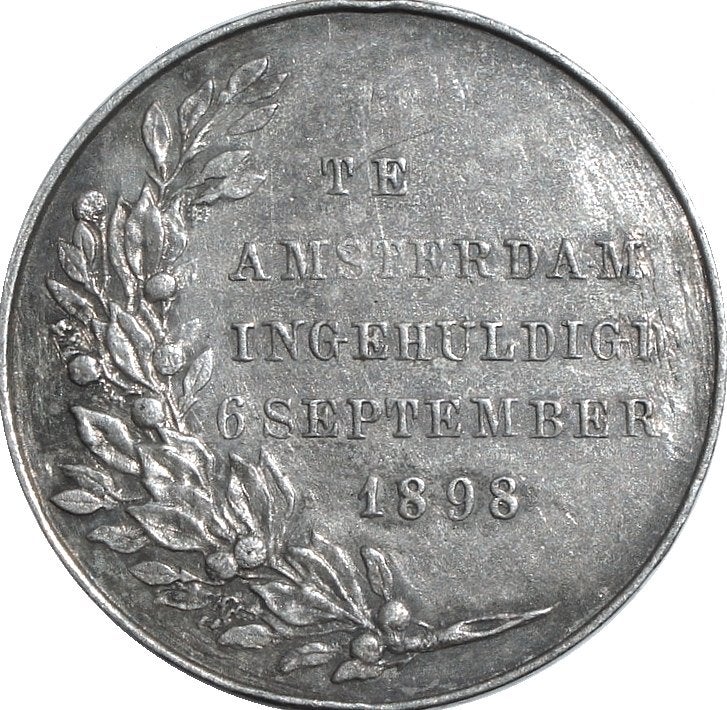 Nederland strooipenning inhuldiging Wilhelmina 1898 (zilver), Ophalen of Verzenden, Zilver, Nederland