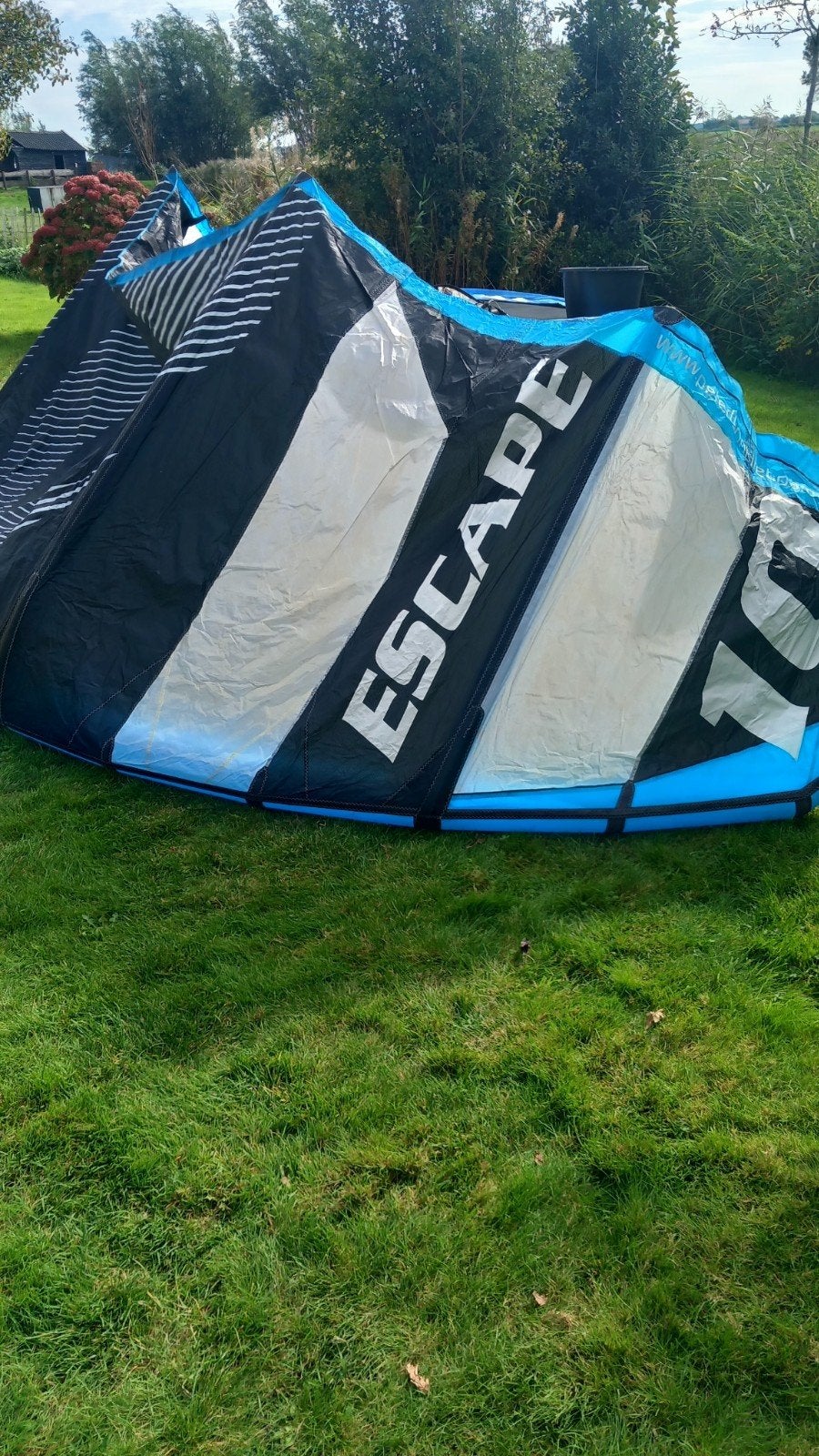 Peter Lynn Escape 10m² Kite met Bar, Gebruikt, Bar, 10 m², Geen board
