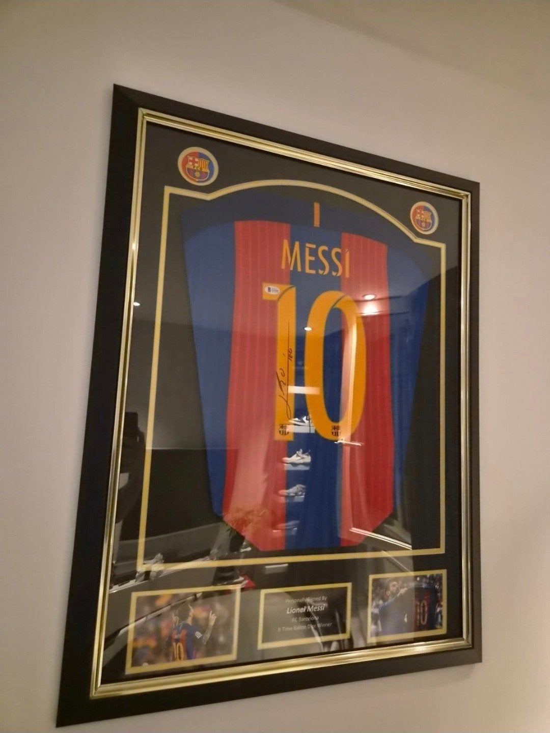 Ingelijst handgesigneerd Messi Shirt | Inclusief Beckett COA, Ophalen of Verzenden