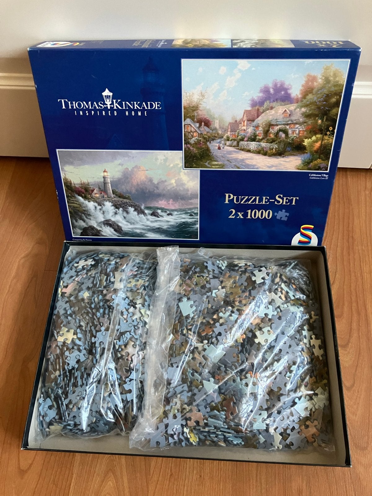 Schmidt Thomas Kinkade Puzzel-Set 2x1000 stukjes nieuw, Ophalen of Verzenden, Meer dan 1500 stukjes, Nieuw, Legpuzzel