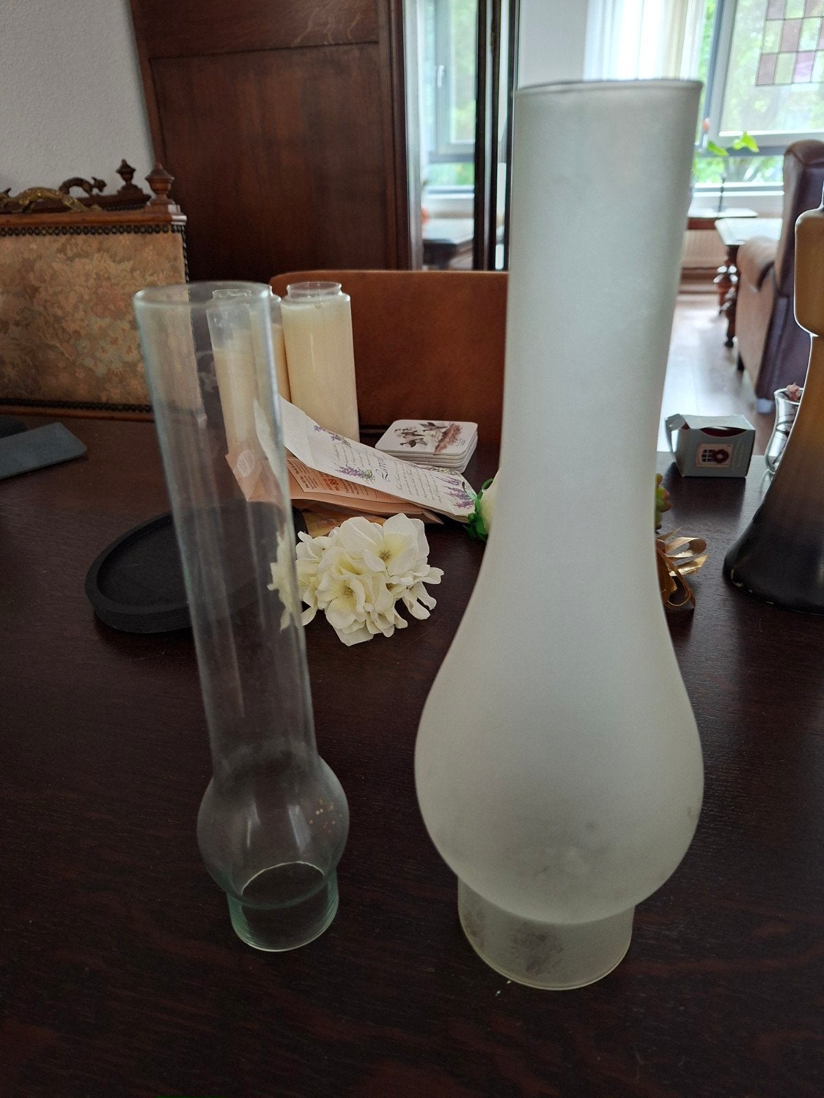 Glazen lampenkappen voor olielampen of kaarsen, Antiek en Kunst, Ophalen of Verzenden