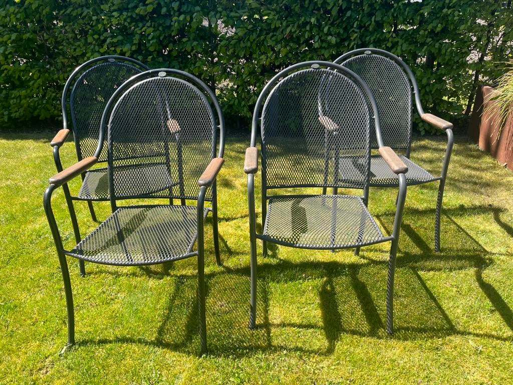 IJzeren tuinstoelen, 4 stuks, Royal Garden., Ophalen of Verzenden, Gebruikt, Metaal