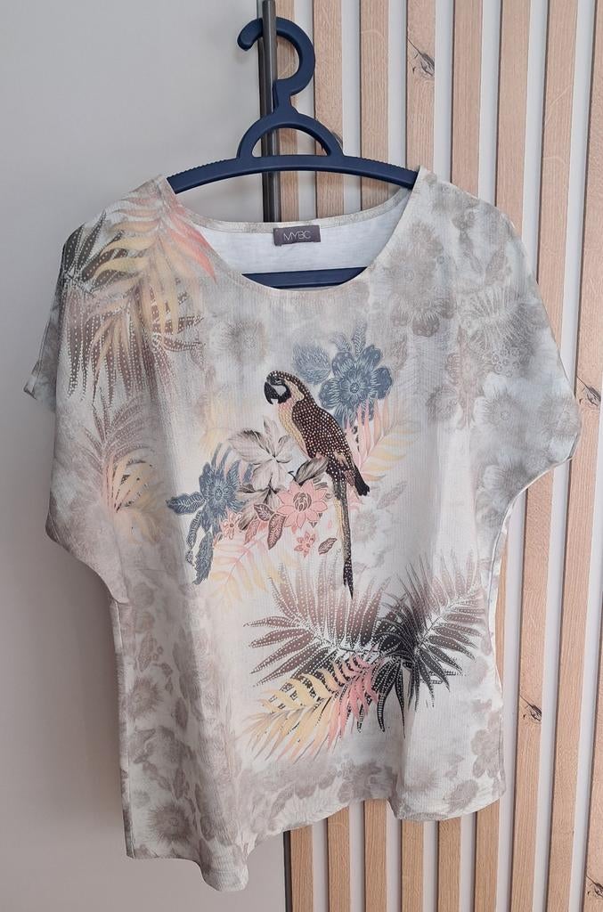 MYBC dames shirt met papegaai korte mouw, mt 40, nieuw, Maat 38/40 (M), Ophalen of Verzenden, Zo goed als nieuw, Korte mouw