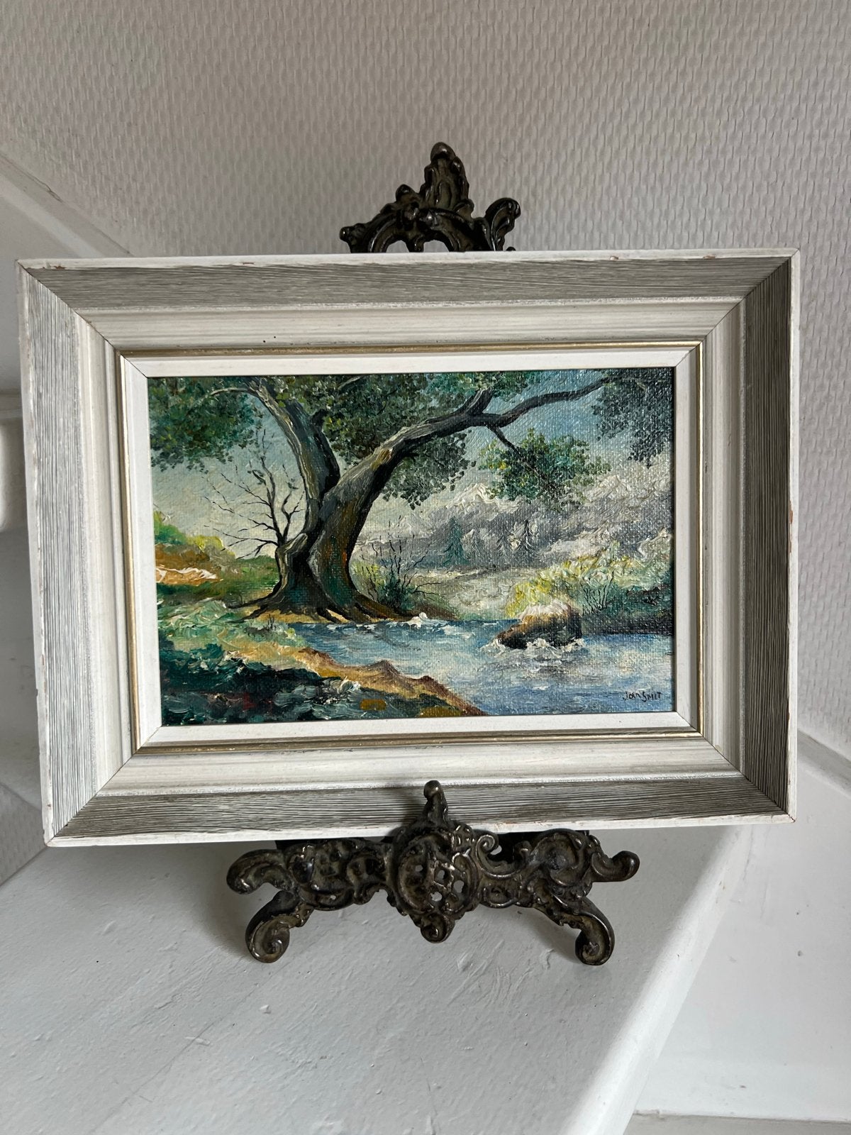 Schilderij Jan Smit - Landschap met boom en water, Antiek en Kunst, Kunst | Schilderijen | Klassiek, Doek, Realistisch, Ophalen of Verzenden