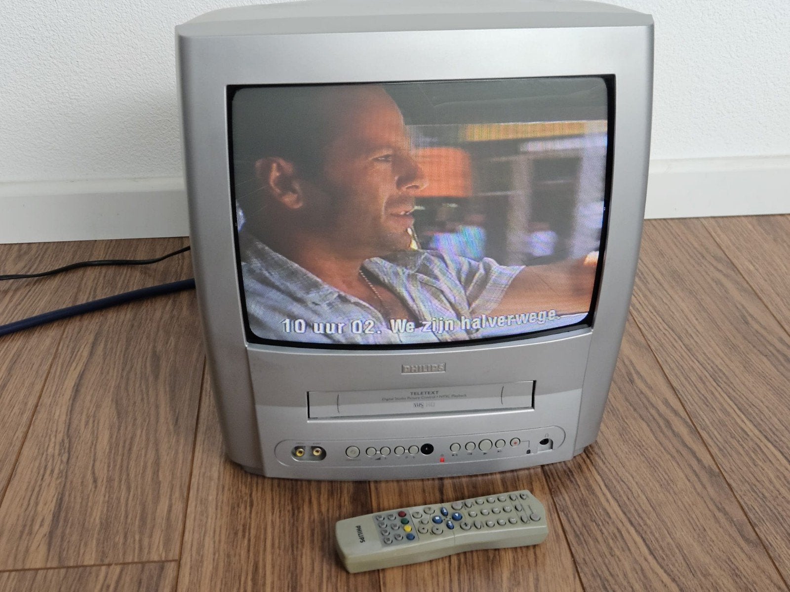 Philips CRT TV met ingebouwde VHS videorecorder (VHS defect), Ophalen, Gebruikt, Minder dan 40 cm, Philips