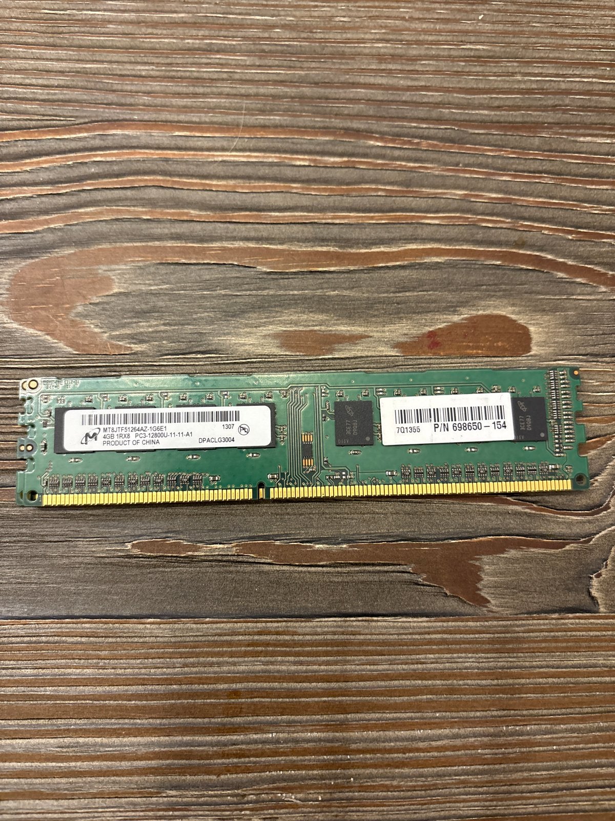 2x Micron 4GB DDR3 PC3-12800U RAM Geheugenmodule, Gebruikt, DDR3, Ophalen of Verzenden, Desktop