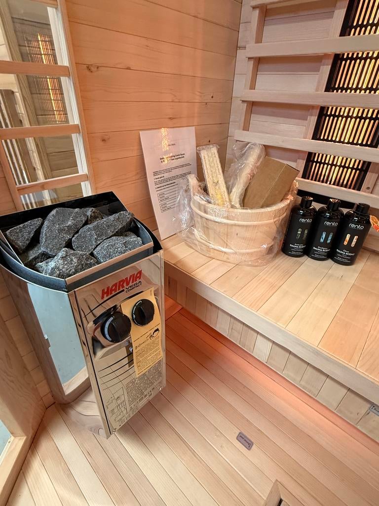 Combi Sauna (Fins + Infrarood) - GRATIS BEZORGING + MONTAGE, Sport en Fitness, Sauna, Ophalen of Verzenden, Nieuw, Fins of Traditioneel