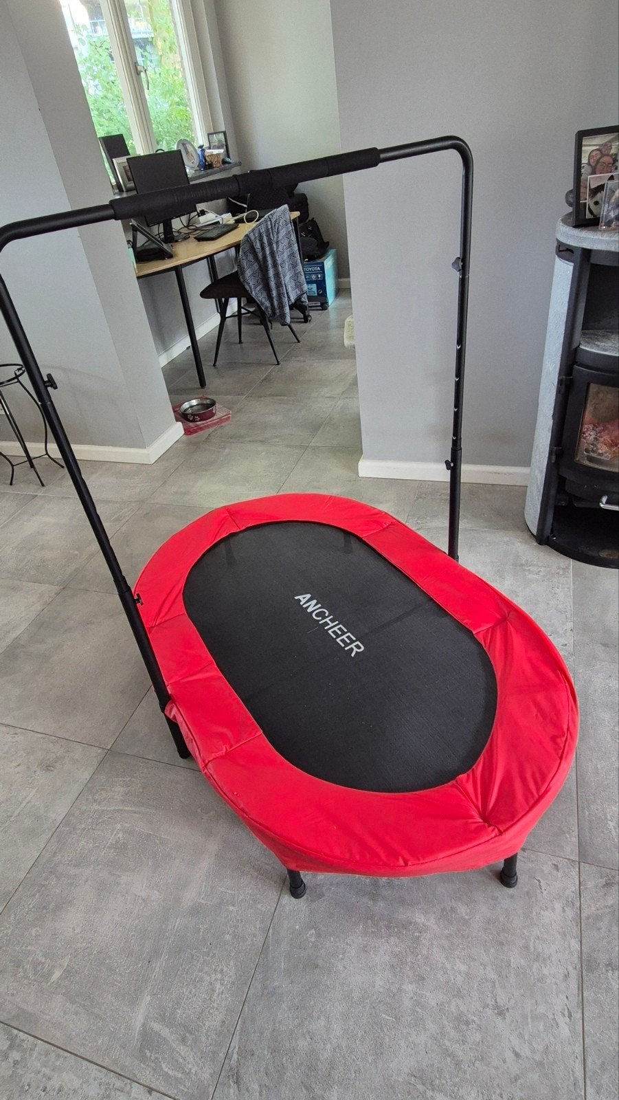 Ancheer Fitness Trampoline met Handvat - Rood, Ophalen of Verzenden