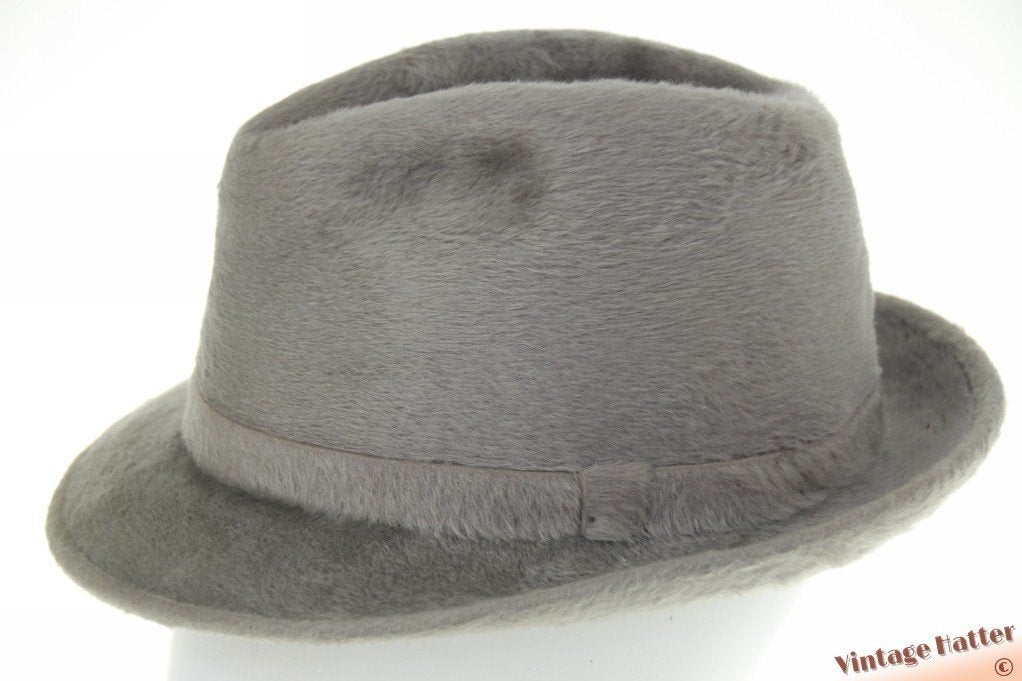 Vintage Gleufhoed Panizza DeLuxe zilvergrijs zacht vilt 57, Hoed, Ophalen of Verzenden, Panizza, 57 cm (M, 7⅛ inch) of minder