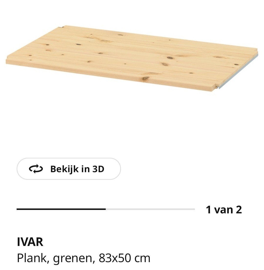 Gezocht: Ivar plank 83x50 cm., Ophalen of Verzenden, Zo goed als nieuw