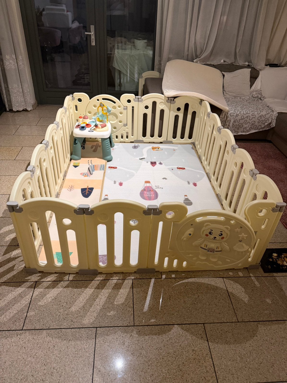 Playpen-Speelbox voor baby dreumes en peuters, Ophalen, Zo goed als nieuw, Rechthoekig, Boxkleed