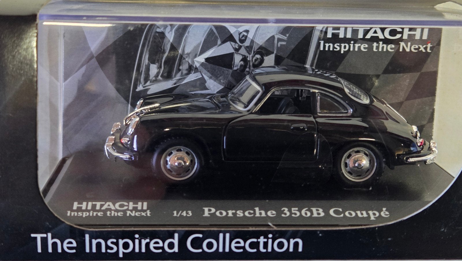Hitachi 1/43 Porsche 356B Coupé Modelauto Zwart, Ophalen of Verzenden, Zo goed als nieuw, Auto, Overige merken