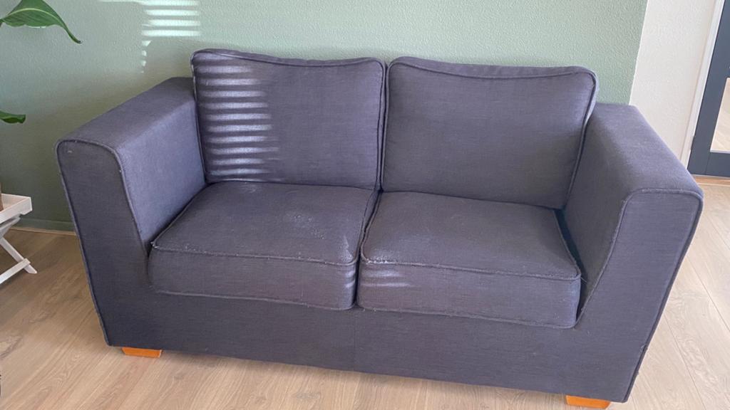 Zwarte 2 en 3 zits banken, Ophalen, Gebruikt, 125 cm of meer, 75 tot 100 cm