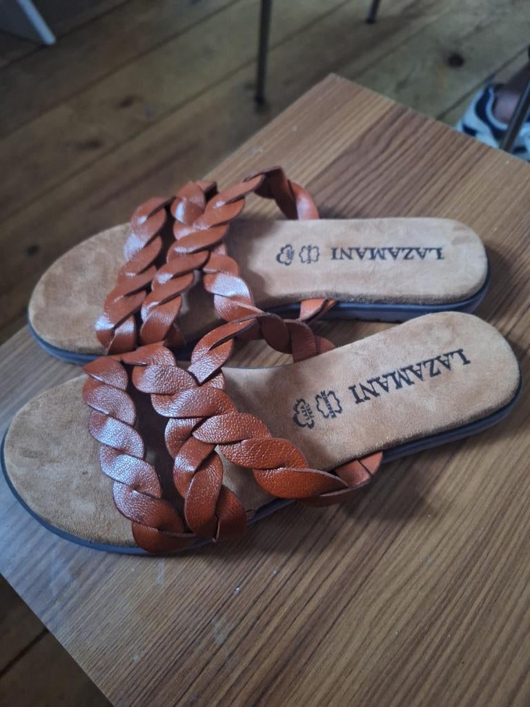 Lazamani slippers Maat 37 Nieuw!, Slippers, Bruin, Ophalen of Verzenden, Lazamani