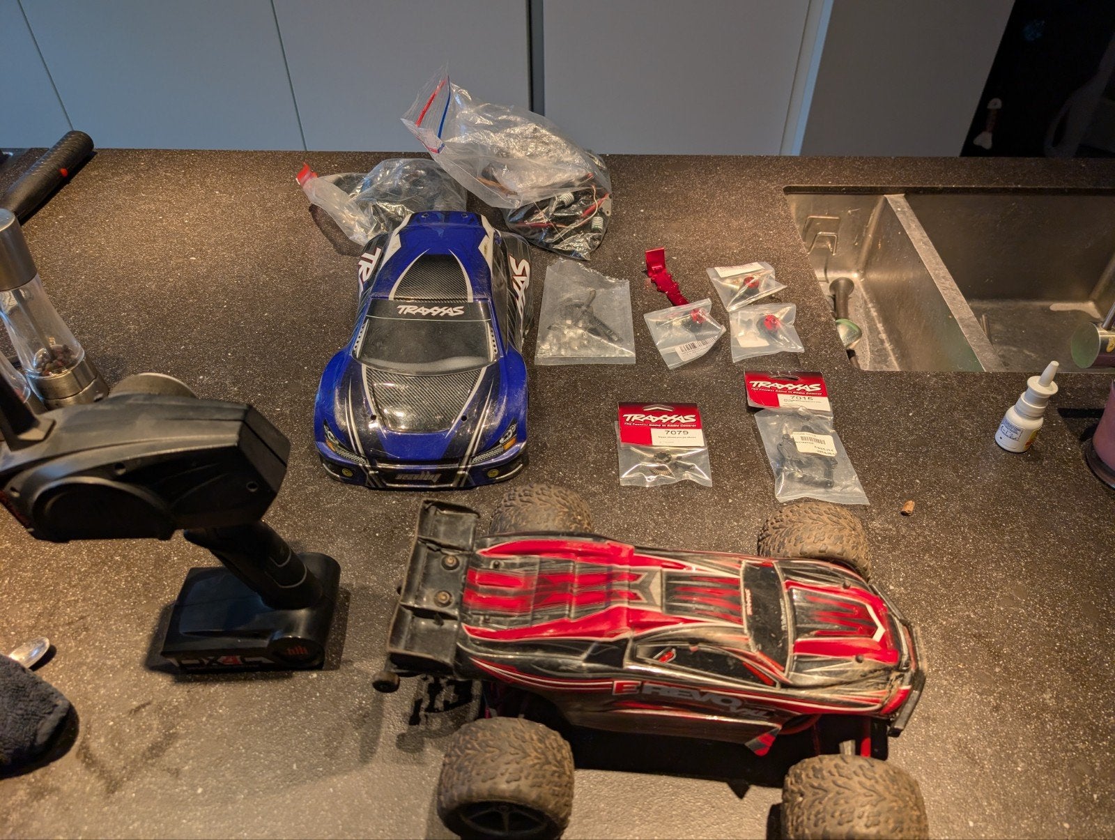 Traxxas Mini E-Revo VXL RC Auto met Extra's, Overige merken, Gebruikt, Auto, Groter dan 1:32